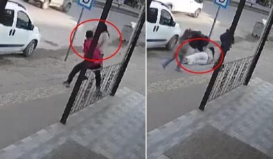 Şehir magandasından kaldırımda yürüyen genç kıza yumruklu saldırı