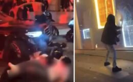 Bir araç taraftarların arasına daldı, sokaklar alev alev yandı